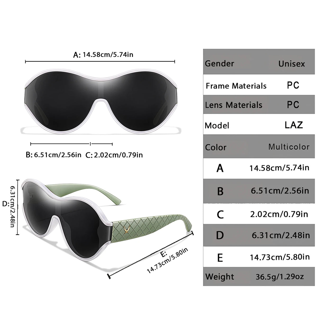 MACO Luxury Oversized Round Sunglasses – Outdoor Sport Goggles with Premium Box