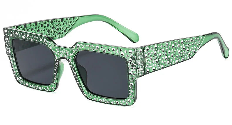 MACO Iced Out Diamond Square Sunglasses – High-End Nightclub Party Shades