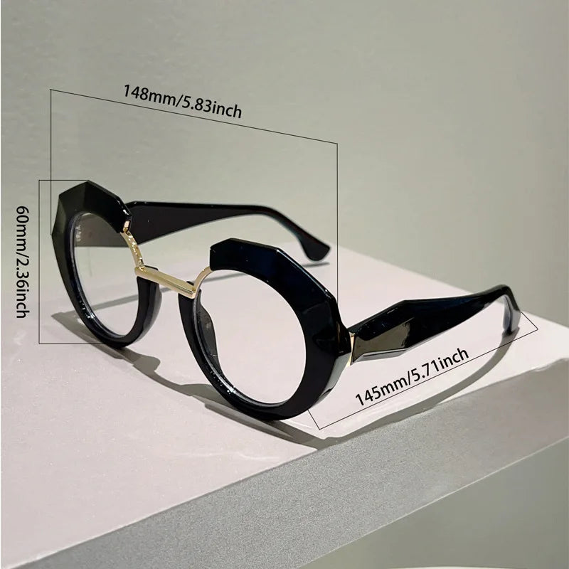 MACO Irregular Circular Reading Glasses – Anti-Blue Light Blocking Trendy Eyewear