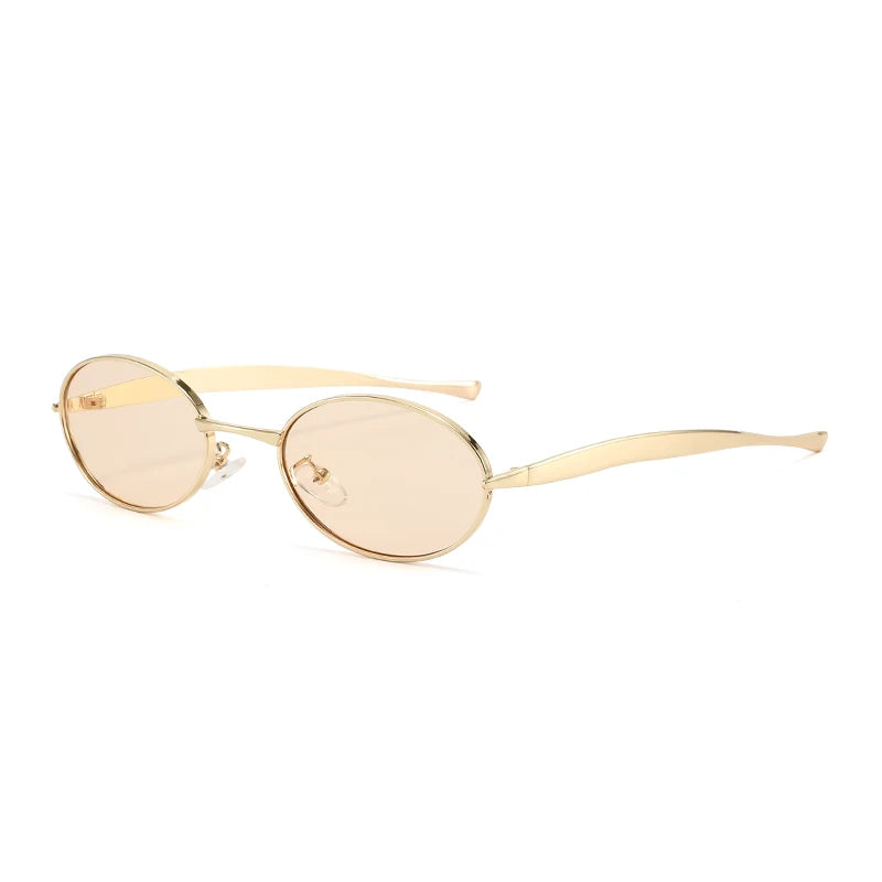 MACO Y2K Small Oval Metal Sunglasses – Luxury Brand Punk Retro Shades