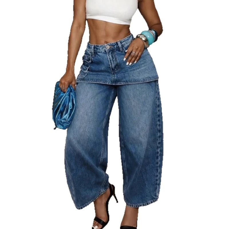 MACO Vintage Wide-Leg Denim – High-Waist Streetwear-Jeans