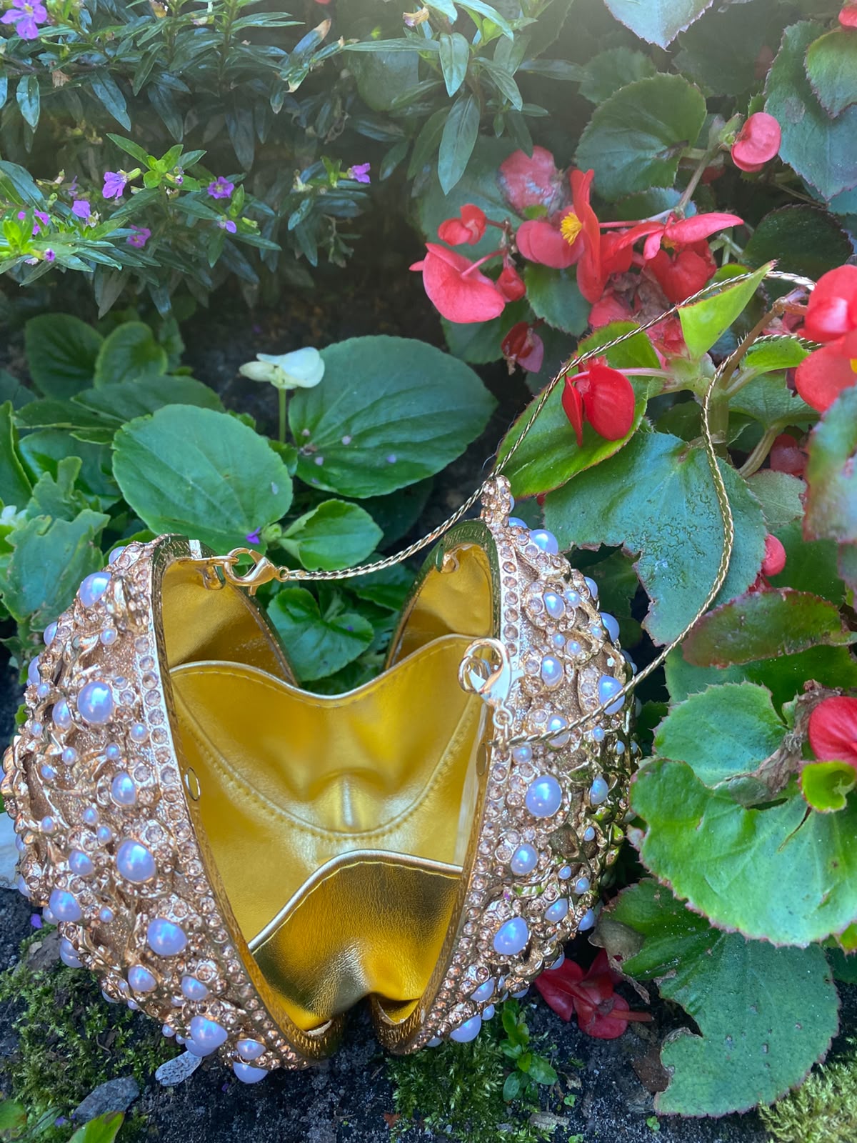 MDBODY Royal Sphere Crystal Clutch | Luxury Pearl & Rhinestone Evening Bag